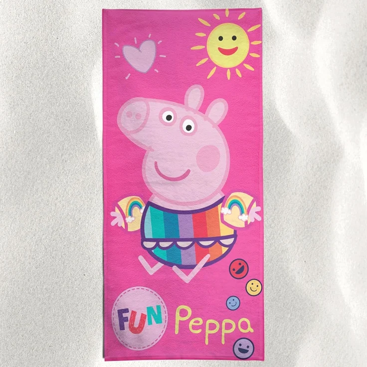 BERONAGE Strandtücher Peppa Wutz Pig Badetuch Beach Fun 60x120 cm, 100% Baumwolle (1-St), Frottee in Velours-Qualität – Bild 5