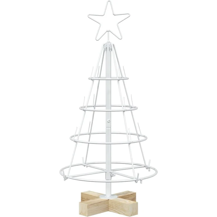 vidaXL Metall Weihnachtsbaum KUOPIO 60 cm Stahl Weiß 42053810 – Bild 2