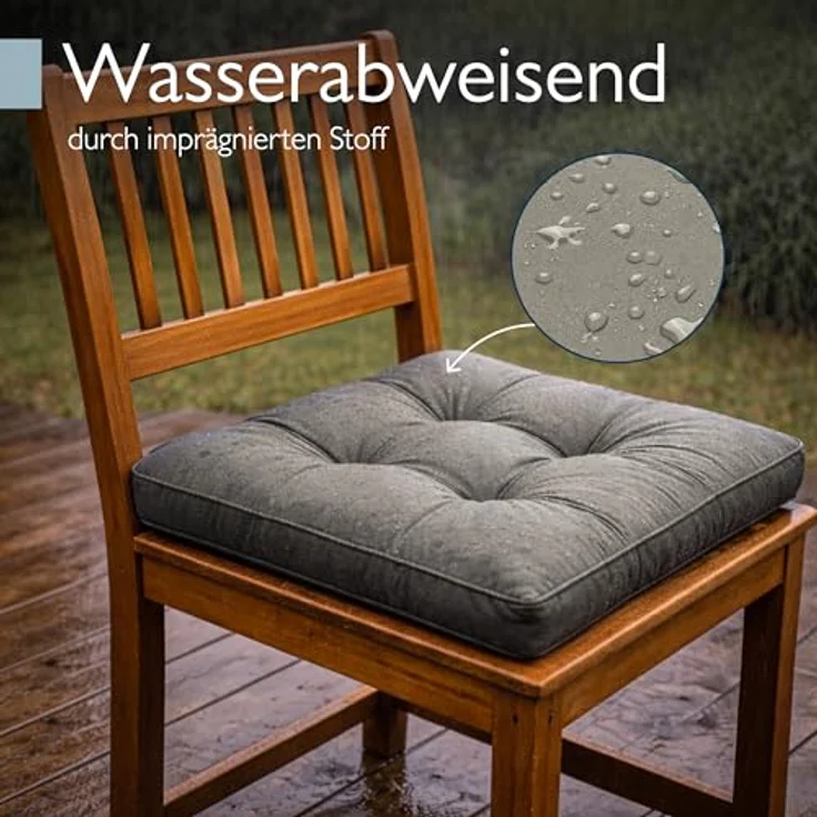 Beautissu Lounge Sitzkissen, Outdoor, Polyester Hellgrau, 10 x 60 x 60 cm – Bild 5
