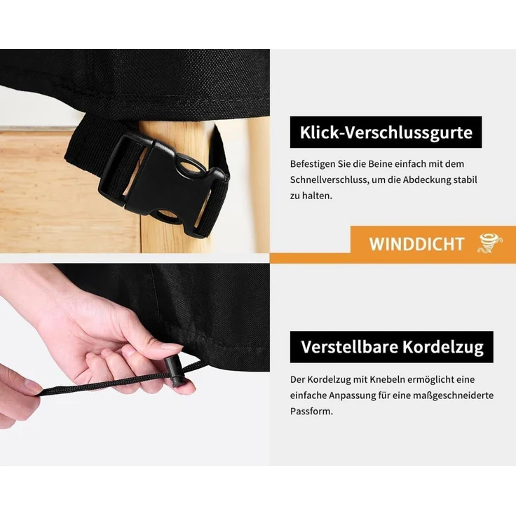 Dokon Tischplatte Abdeckung 90x90x10cm Gartenmöbel Winterfest UV Beständig – Bild 5
