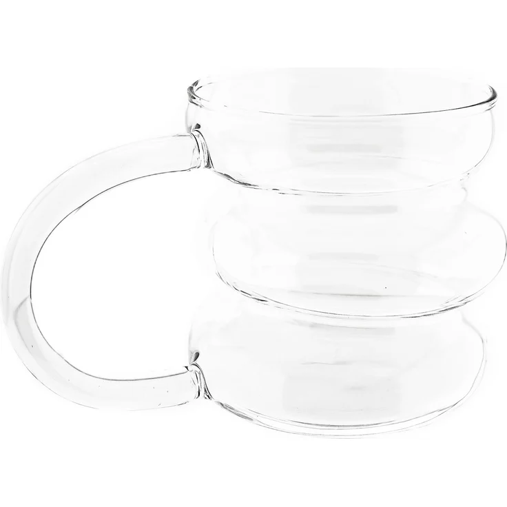 8er Trinkgläser mit Henkel 450ml im Bubble Design in Transparent Wassergläser – Bild 2