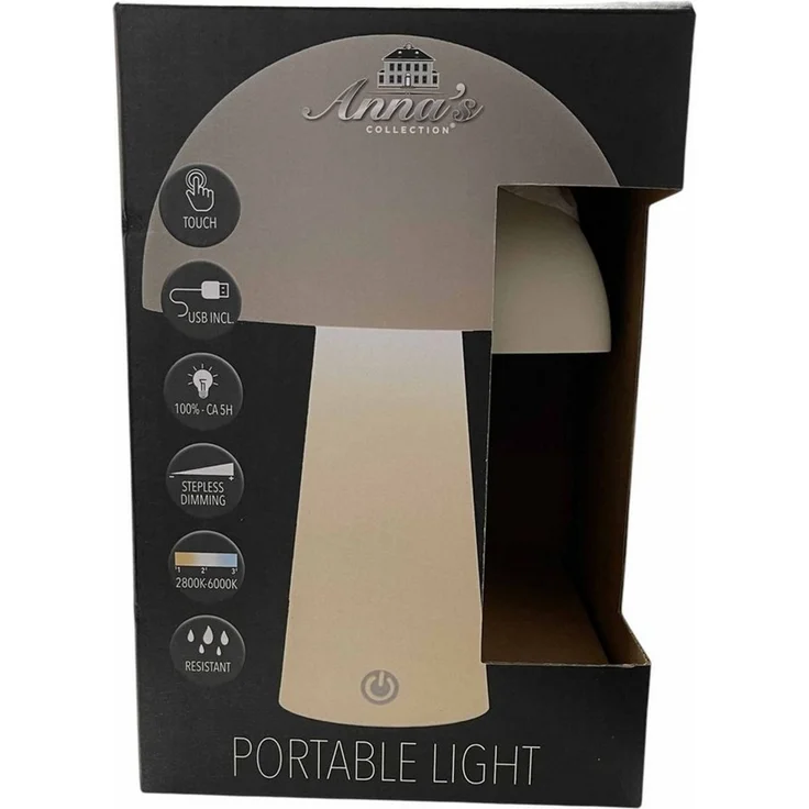 Coen Bakker Deco BV LED Außen-Tischleuchte Touch Tischlampe Pilzform Dimmbar Akku In-/Outdoor IP44, Touch-Funktion, LED fest verbaut – Bild 4