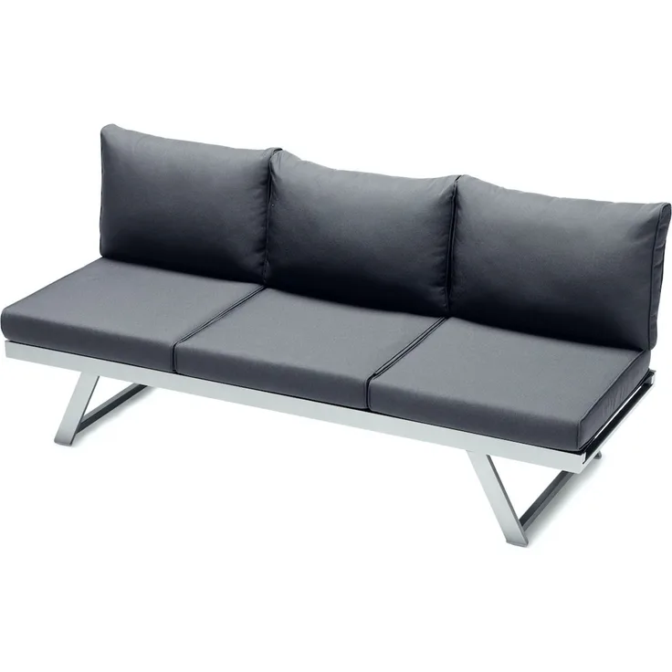 Sieger Auckland Lounge/Liege mit Polyesterbeschichtung, Aluminium Graphit 204 x 81 x 72 cm