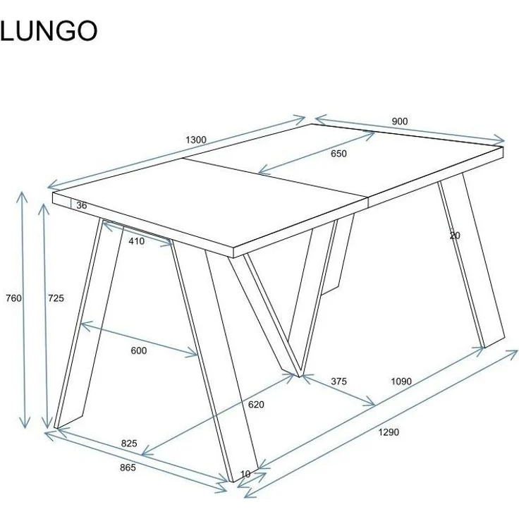 Endo-Moebel Esstisch Lungo XXL 130-405 cm, Metallgestell, ausziehbar, erweiterbar, riesiger Kulissentisch, 4m, extra lang und groß, stabil – Bild 2