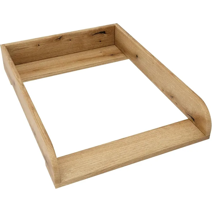regalik Wickelaufsatz für Hemnes von IKEA, Wickeltischaufsatz für 50 cm Kommoden, Abnehmbar Wickelkommode aufsatz, Abgerundeten Frontplatten, Oak, 72x54 cm