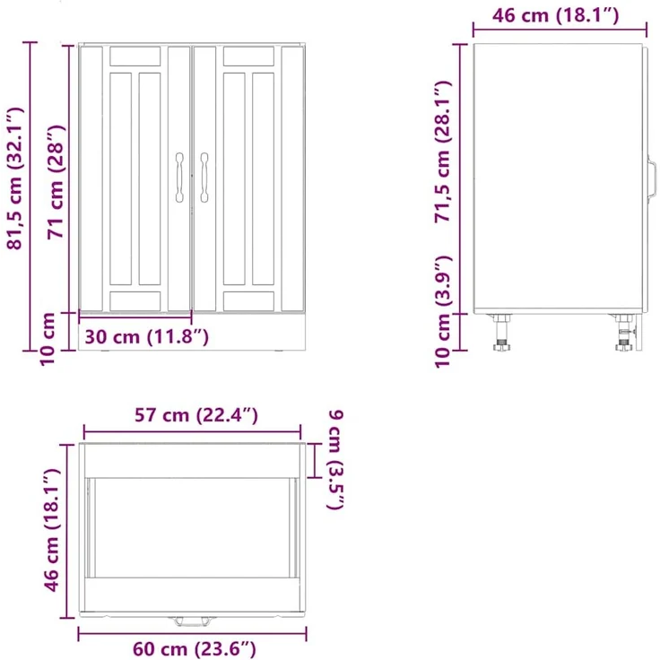 vidaXL Spülenunterschrank Lucca Weiß Holzwerkstoff 853677 – Bild 10