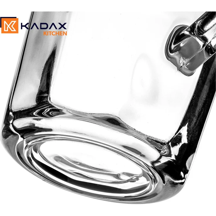 KADAX Krug, Glaskanne, Glaskrug aus robustem Glas, Wasserkrug mit Auslauf und handlichem Griff, Glaskaraffe für kalte Getränke, Saft, Milch, Eistee, transparent – Bild 8