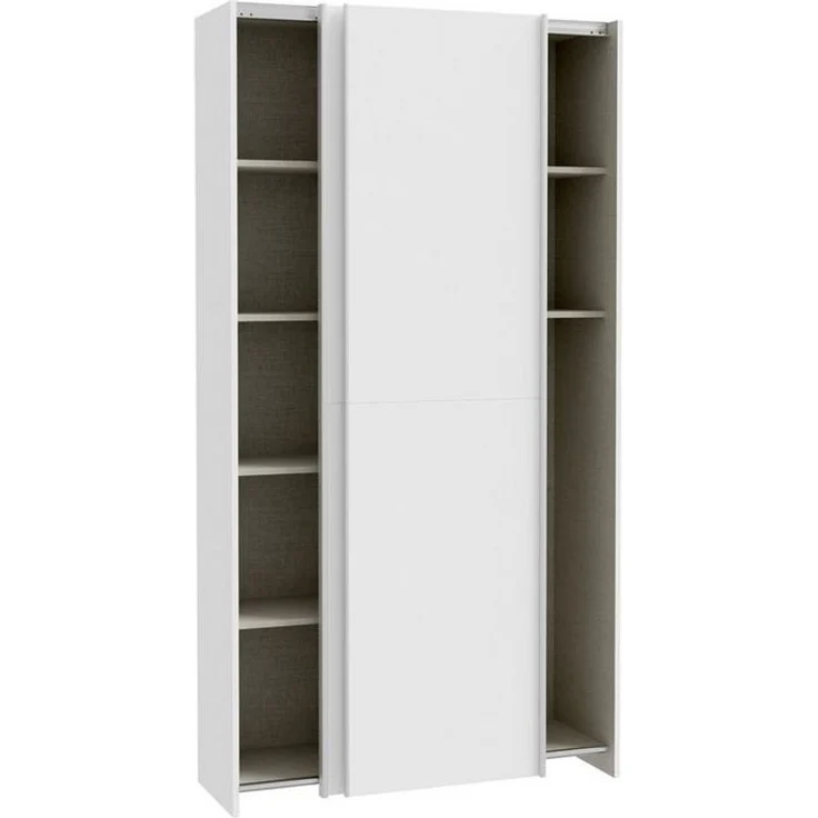 Schwebetürenschrank >HOME NOOK< 6 Böden, in Weiss - 100,1x190,5x39,1cm (BxHxT) – Bild 2