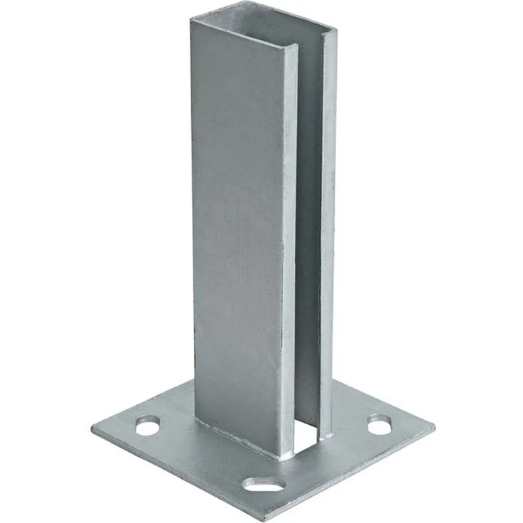 Pfostenträger Aufschraubhülse 10er Set 40x60 mm Doppelstabmatten Zaun Verzinkt – Bild 2