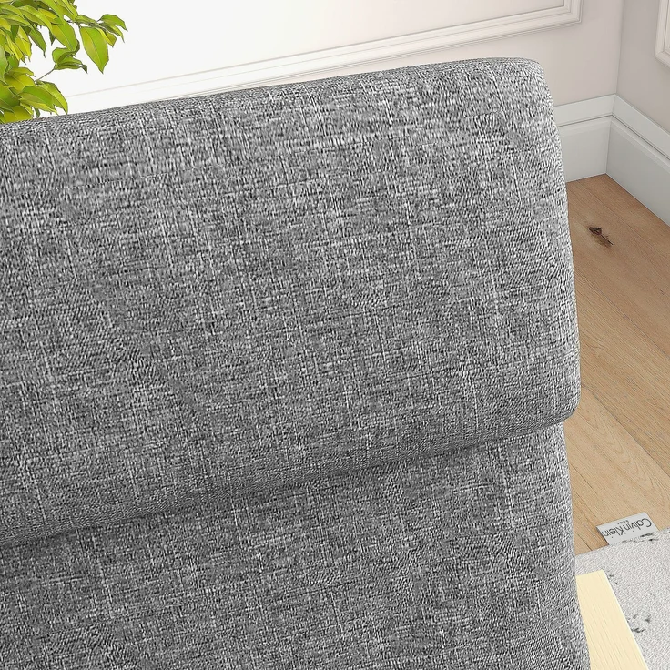 Sessel mit Kopfstütze und Armlehnen, Bezug in Leinenoptik, Holzgestell, Grau + Natur--Dunkelgrau--99x80x66.5cm--YOUDENOVA – Bild 10