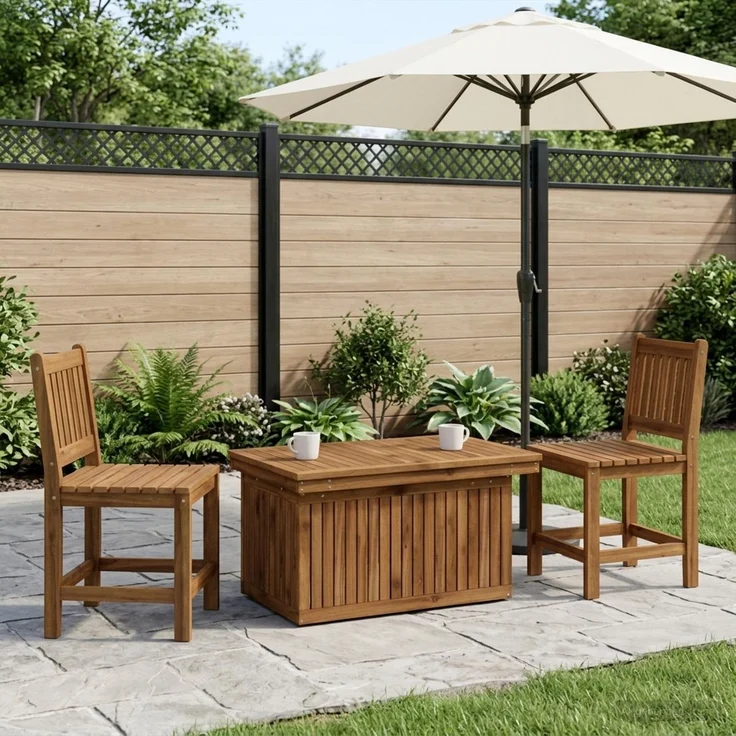 vidaXL Gartenkaffee Tisch aus massivem Akazienholz höhenverstellbar 901244 – Bild 1