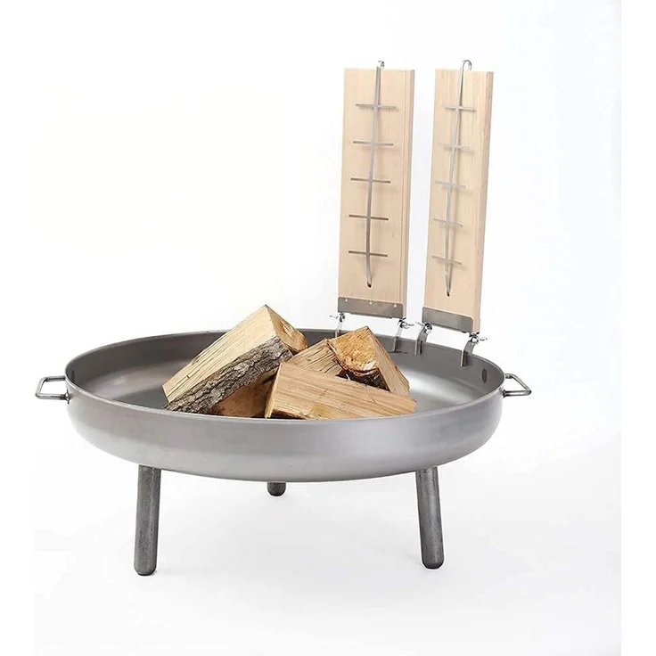 Czaja Räucherbrett Flammlachsbrett 2er Set aus Buchenholz mit Halterungen aus Edelstahl, Buchenholz und Edelstahl – Bild 5