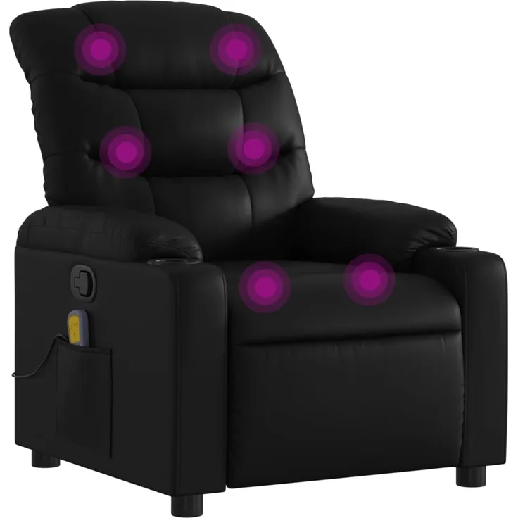 vidaXL Massage-Relaxsessel, Kunstleder, Schwarz 3206903