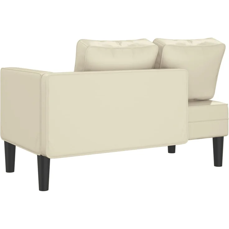 vidaXL Chaiselongue mit Kissen Creme Kunstleder, 116,5 x 62 x 57,5 cm – Bild 5