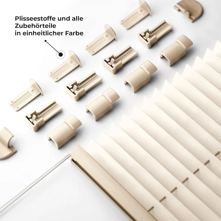 Sonello Plissee Klemmfix ohne Bohren 70x160 cm Hellcreme Faltrollo Plisseerollo Jalousie für Tür & Fenster Blickdicht Sichtschutz Sonnenschutz Fertifplissee Rollo – Bild 2