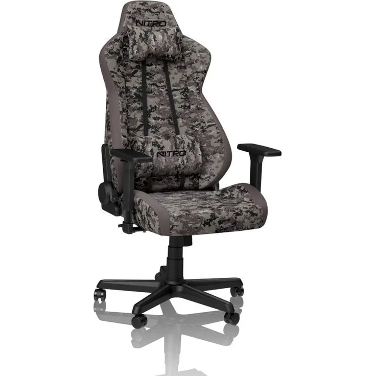 NITRO CONCEPTS S300 Gamingstuhl - Ergonomischer Bürostuhl Schreibtischstuhl Chefsessel Bürostuhl Pc Stuhl Gaming Sessel Stoffbezug Belastbarkeit 135 Kilogramm - Urban Camo – Bild 1