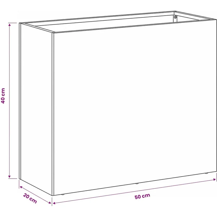 vidaXL Garten-Pflanzgefäß Olivgrün 50 x 20 x 40 cm Kaltgewalzter Stahl 8005448 – Bild 7
