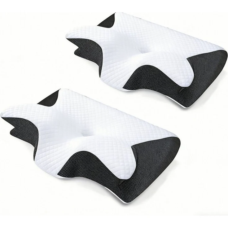 Kityhome Kopfkissen Orthopädisches Nackenkissen Memory Foam – 2 Höhen, waschbarer Bezug, Füllung: 100% Memory Foam, Set, Nackenkissen*1, waschbarer Bezug*1, Nackenstützkissen, Komfort, Atmungsaktiv – Bild 5