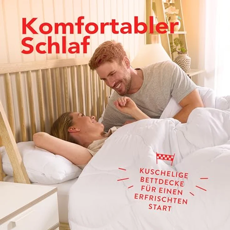 John Cotton New Way Bettdecke 155x220 - Innovativ & Atmungsaktive Winterdecke für Allergiker | Oeko-Test Zertifiziert Bettdecken | Weiche Microfaser Schlafdecke | Winterdecke 155x220 cm – Bild 6