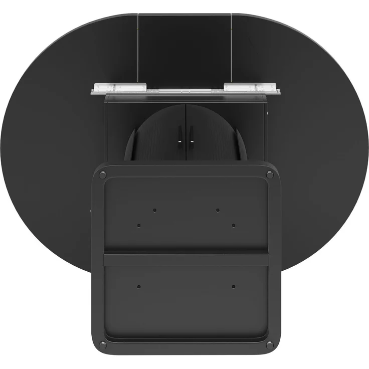 Esstisch 118-158x118x76 cm ausziehbar in Schwarz, rund zu oval, mit Stauraum – Bild 8