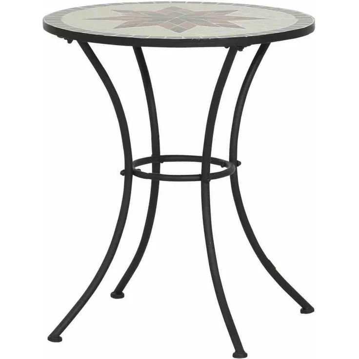 SIENA GARDEN Bistrotisch Stella Ø 60x71 cm 4-Sitzer Keramik in Mosaikoptik Tisch