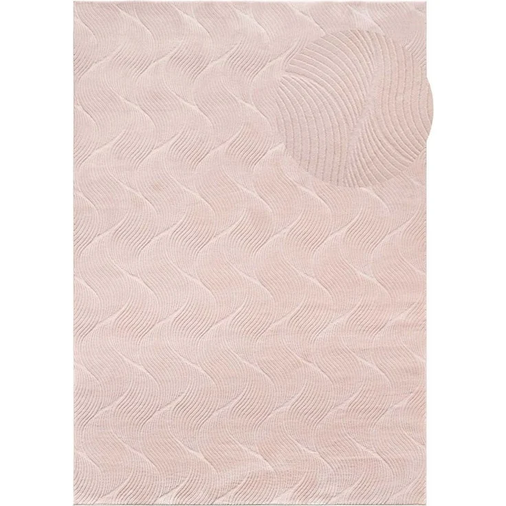 TaraCarpet Teppich TaraCarpet Homestyle 392 Shell, rechteckig, Höhe: 10 mm, Felloptik hoch-tief weich waschbar Düne rosa 50x80 – Bild 2