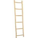 LebensWohnArt Dekoleiter Deko-Leiter KEPALA H180cm Natural Teak Handtuchhalter Kleiderständer