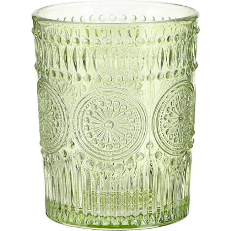 CEPEWA Glas Trinkglas 6er Set 'Mandala' Ø8x10cm 300ml Glas rosa grün orange – Bild 6