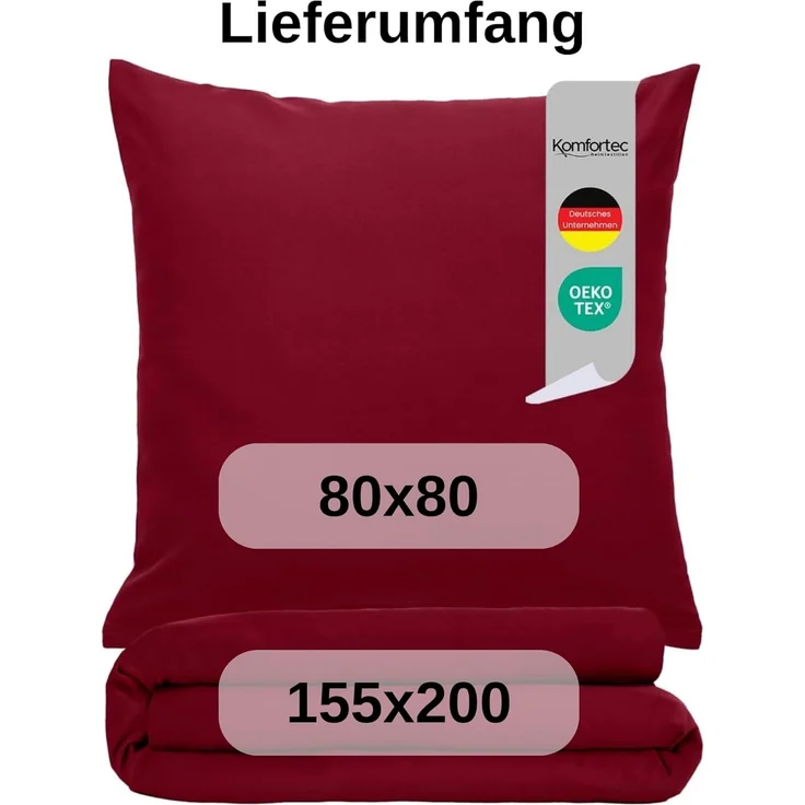 Komfortec Bettwäsche Premium, 135 x 200 bis 220 x 240 cm, 6 verschiedene Größen zur Auswahl, gebürstet 100% Mikrofaser, 3 teilig, Superweiches Bettwäsche-Set, Knitterfrei, Atmungsaktiv – Bild 6
