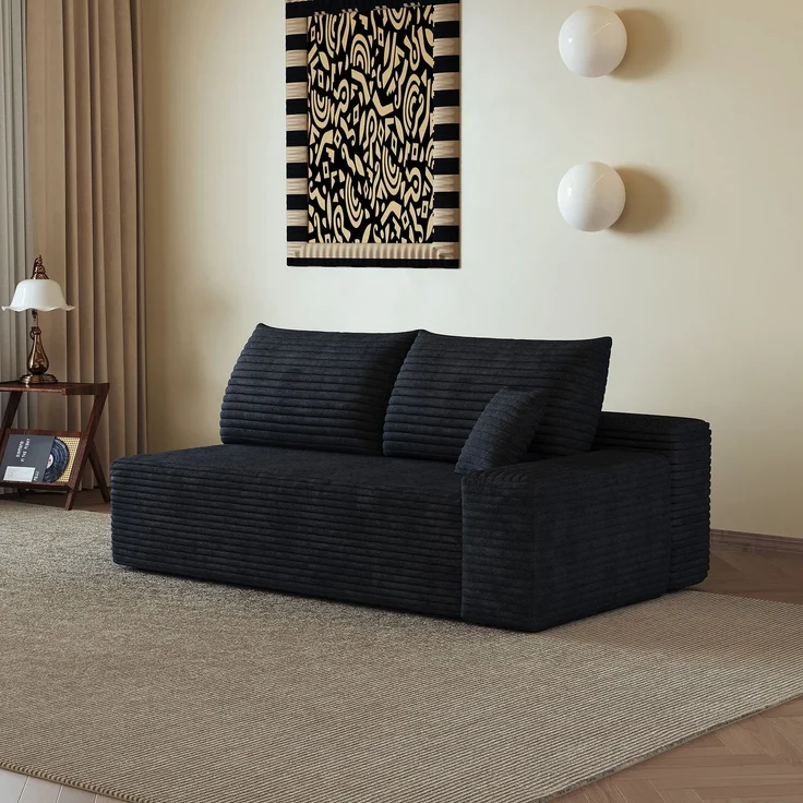 ZUBALIYA SchlafSofa mit Cordbezug, modular aufgebaut, ohne aufwendige Montage, für Wohnzimmer und Apartments – Bild 1
