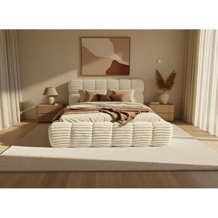thematys Polsterbett CLOUD mit Bettkasten 180x200cm, Ohne Matratze, Vito, Weiß – Bild 3