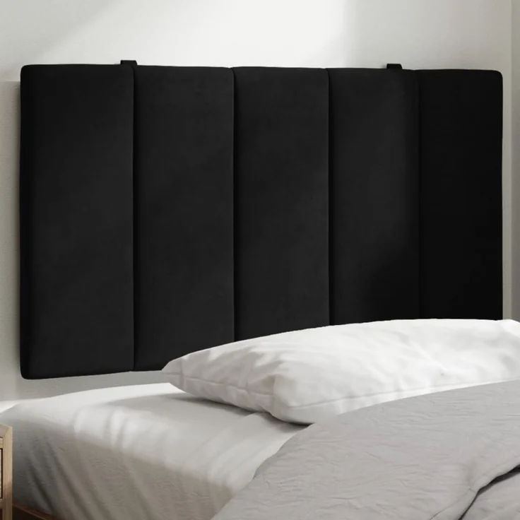 vidaXL Kopfteil-Kissen Schwarz 90 cm Samt 374651 – Bild 1
