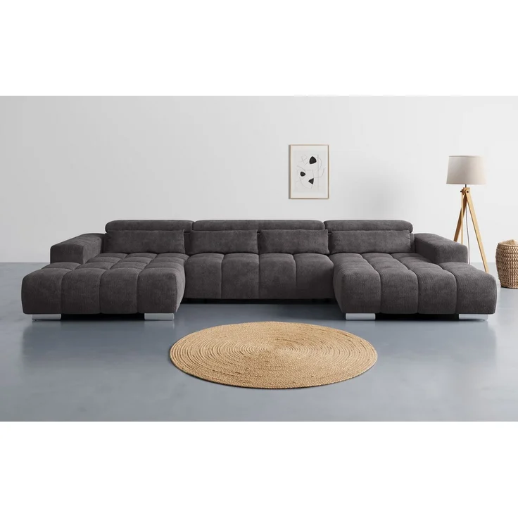 COTTA Wohnlandschaft Orion U-Form, B: 400 cm, Kopfteilverstellung & 4 Kissen, optional elektr. Sitztiefenverstellung – Bild 1