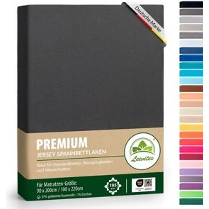 leevitex® Spannbettlaken Spannbettlaken Premium Elasthan, Gummizug: rundum, blickdicht, Anti-Pilling, 97% Baumwolle, 3% Elasthan, 40 cm Steg – Bild 6