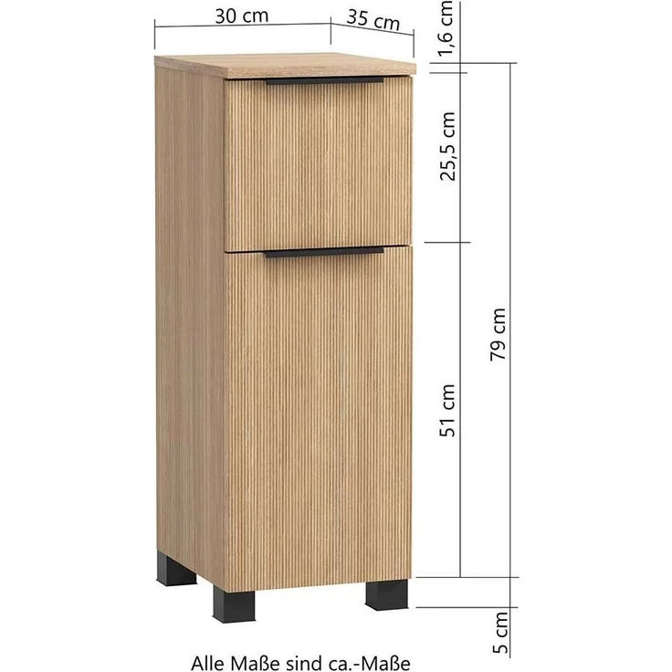 Unterschrank vito Menzo / Sheffield, Holzwerkstoff, Holzfarben, 30 x 79 x 35 cm – Bild 8