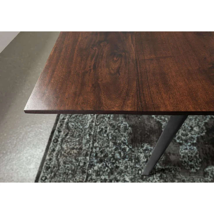 Esstisch Akazie 160x90x76 braun lackiert Beine anthrazit glänzend SWISS EDGE #13 – Bild 5