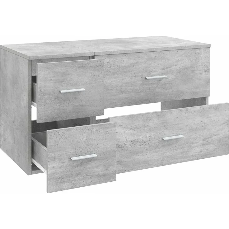 vidaXL Badezimmerschrank-Set 2 stk. Betongrau 92,5 x 44,5 x 50 cm 3404019 – Bild 3