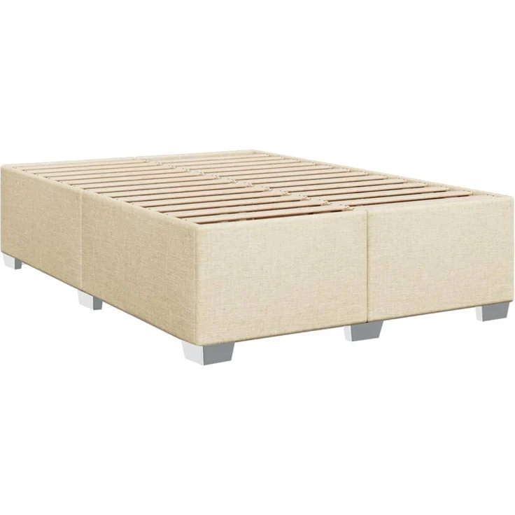 vidaXL Bettgestell ohne Matratze Creme 140x190 cm Stoff 3284476 – Bild 3