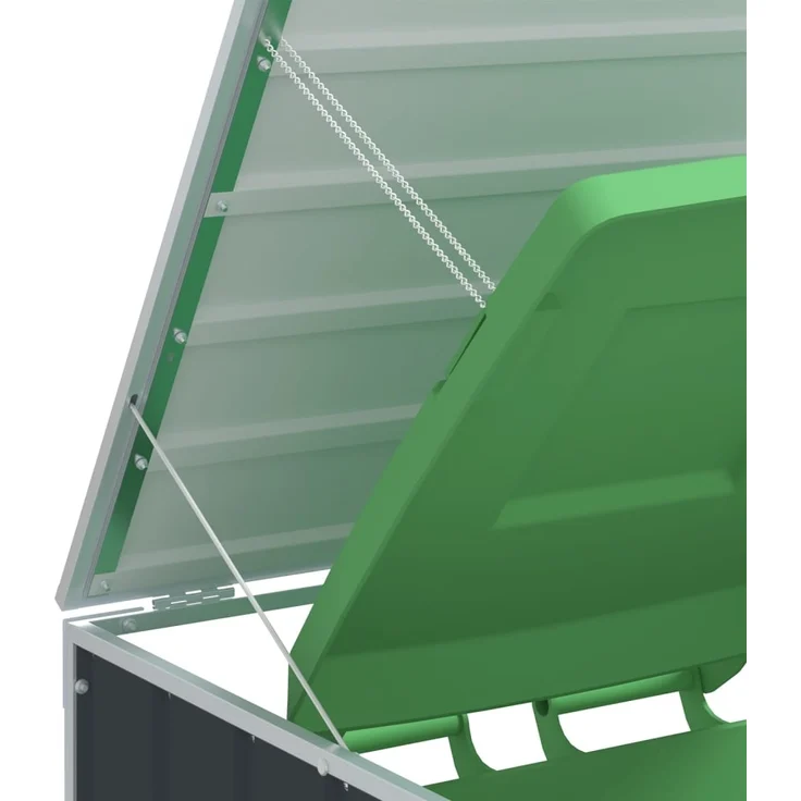 vidaXL Mülltonnenbox für 2 Tonnen Anthrazit 144x81x113 cm Stahl 4006177 – Bild 7