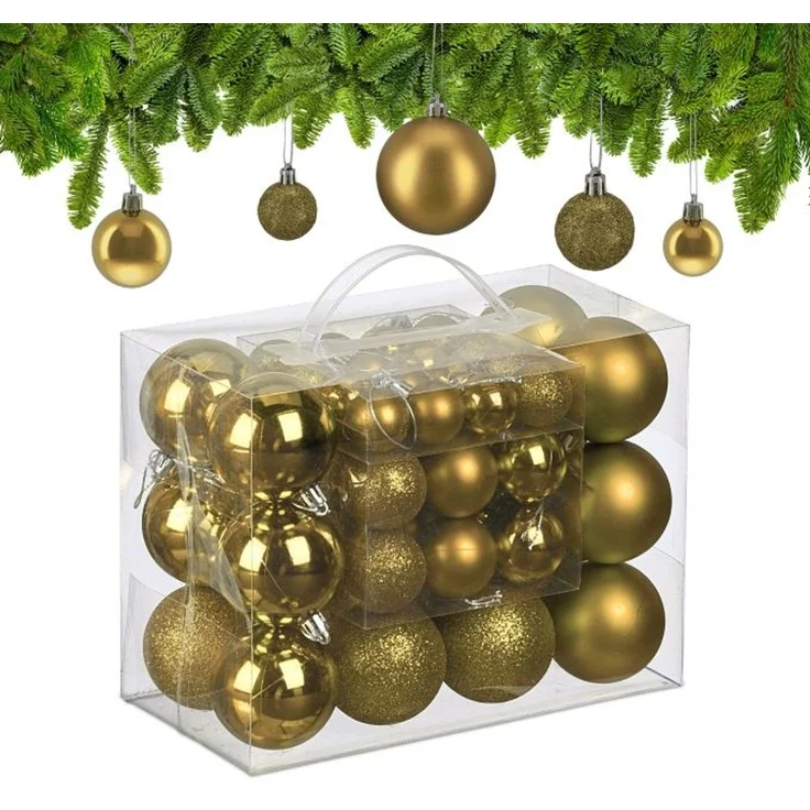Relaxdays Weihnachtskugeln im 50er Set – Bild 1