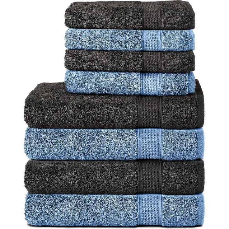 Komfortec Handtuch Set aus 100% Baumwolle, 4 Handtücher 50x100 cm und 4 Badetücher 70x140 cm, Frottee (Packung, 8-St), Duschtücher & Badehandtuch, Weich, Towel, Groß