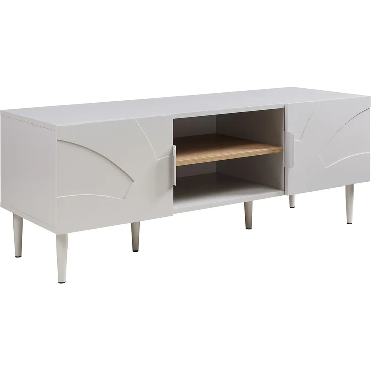 Fernsehtisch Starvili mit 2 Türen 120x40x45 cm Beige [en. casa] – Bild 3