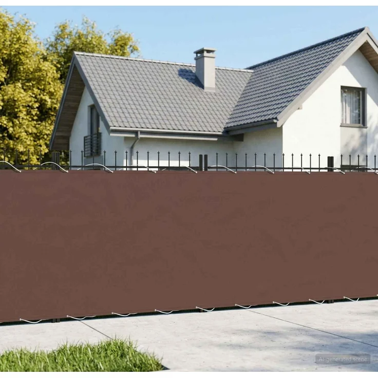 vidaXL Balkon Sichtschutz 200 x 800 cm Stoff mit PU-Beschichtung Braun 42036708 – Bild 1