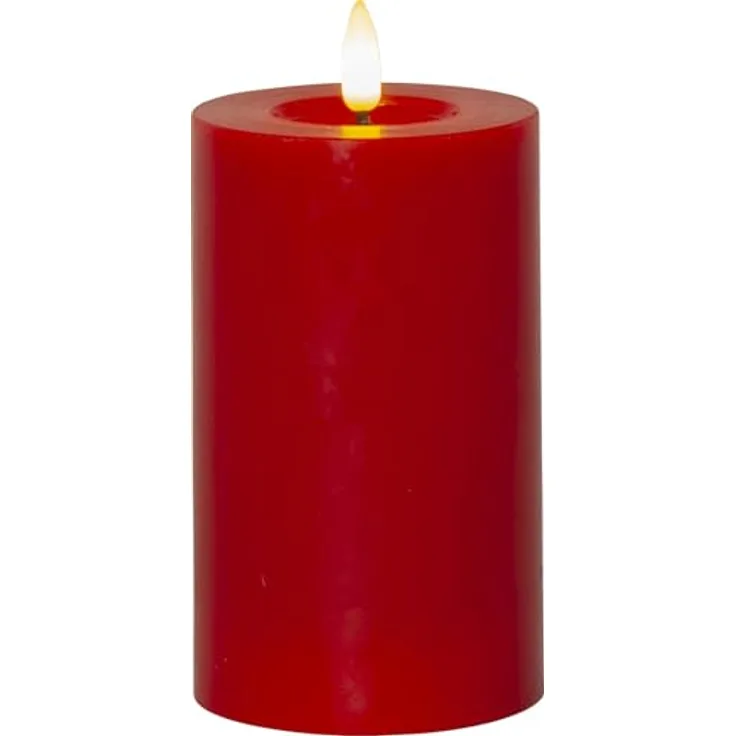 LED Stumpenkerze Flow rot flackernd Timer H 15cm Ø 75mm
