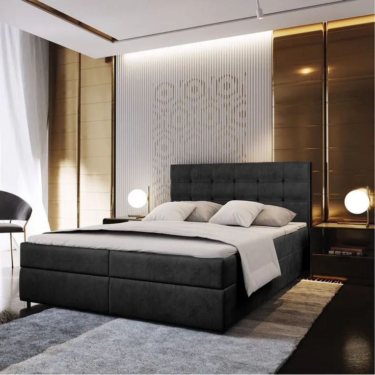 Masseno Boxbett GLOS 180x200 cm mit Bonell Matratze und Topper