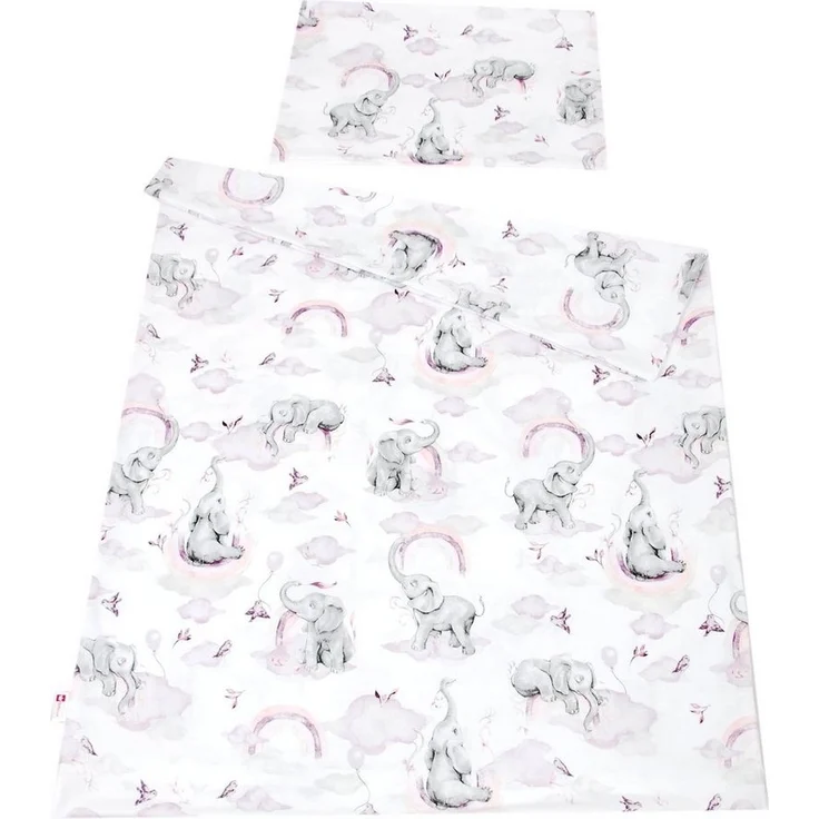 BabyLux Babybettwäsche BABYLUX Kinderbettwäsche 2 Tlg. 90 x 120 cm Bettwäsche Bettbezug Kind, 125. Elefanten Rosa – Bild 4