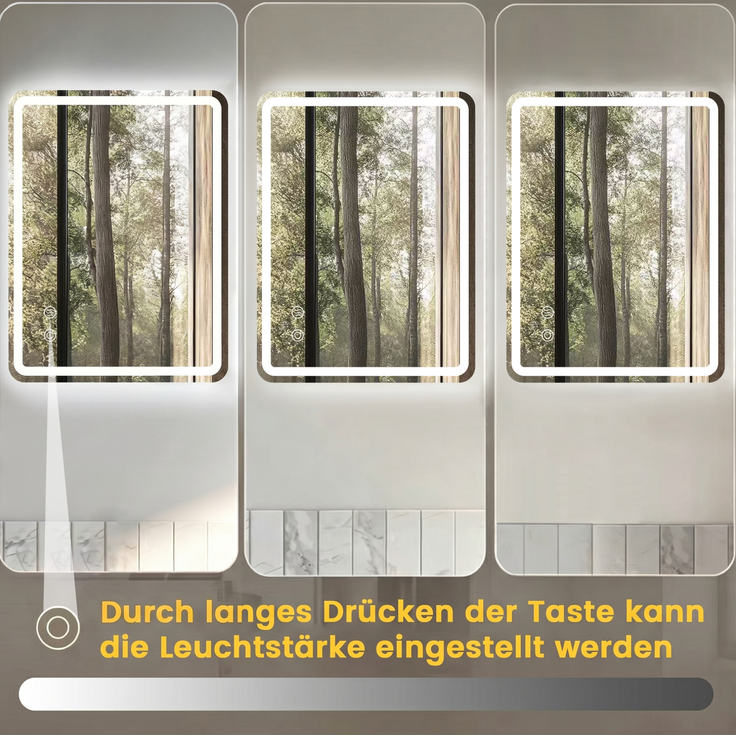 Badezimmerspiegel 60×80×3 cm mit dimmbarer LED-Beleuchtung und Anti-Beschlag-Funktion – Bild 5