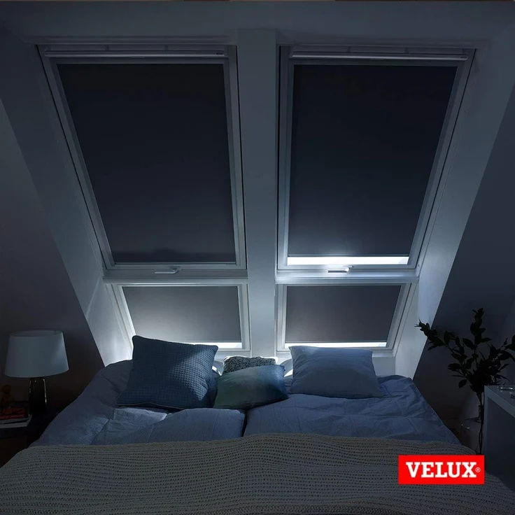 Verdunklungsrollo DKL SK06/MK06/CK02/FK06/MK04/CK04 1085S, VELUX, verdunkelnd, ohne Bohren, in Führungsschienen, VELUX »Pick & Click!«, alufarbene Führungsschienen & Griffleiste – Bild 8