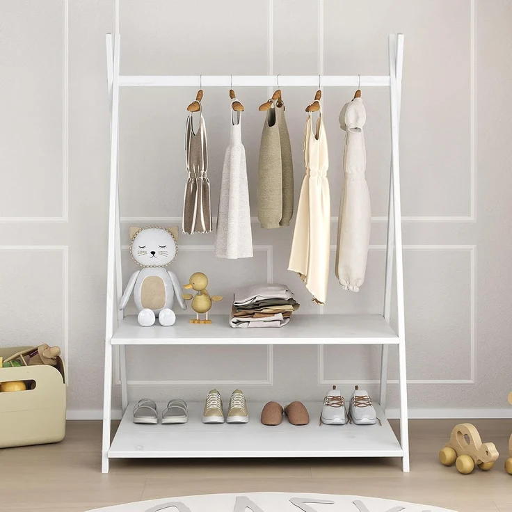 IDIMEX Kinderkleiderschrank DANILO Kindergarderobe freistehend Ablage Tipidesign – Bild 2