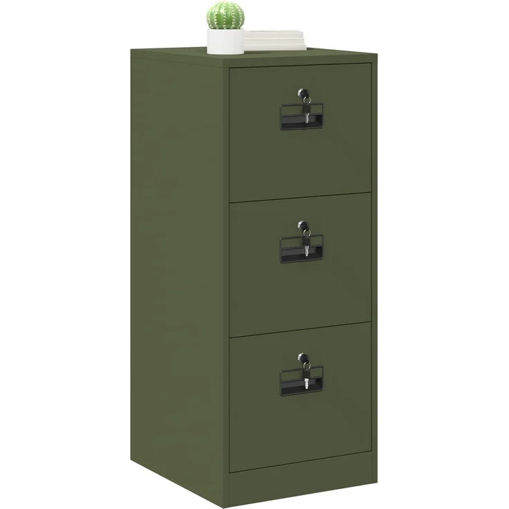 vidaXL Aktenschrank Olive Grün 44 x 50 x 106,5 cm Kaltgewalzter Stahl 891602 – Bild 3